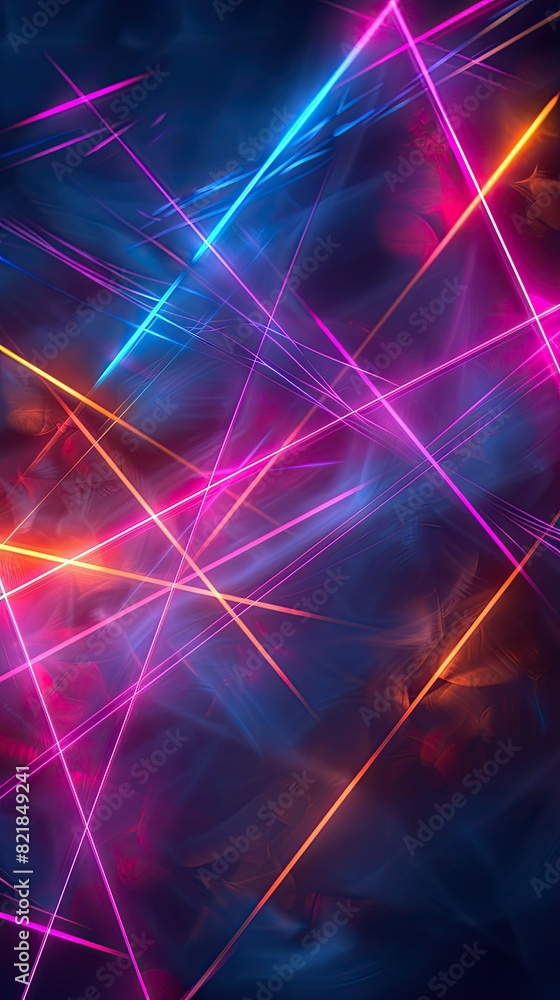 3d single line wallpaper, lines are in 80s neon colors on dark background 3d single line wallpaper, lines are in 80s neon colors on dark background