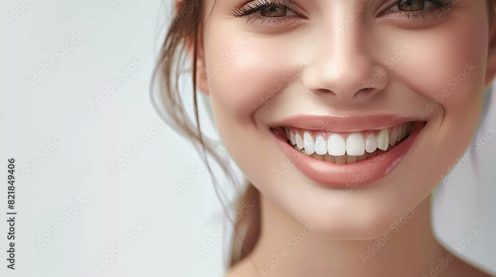 close up of a face with a smile. generative ai close up of a face with a smile. generative ai