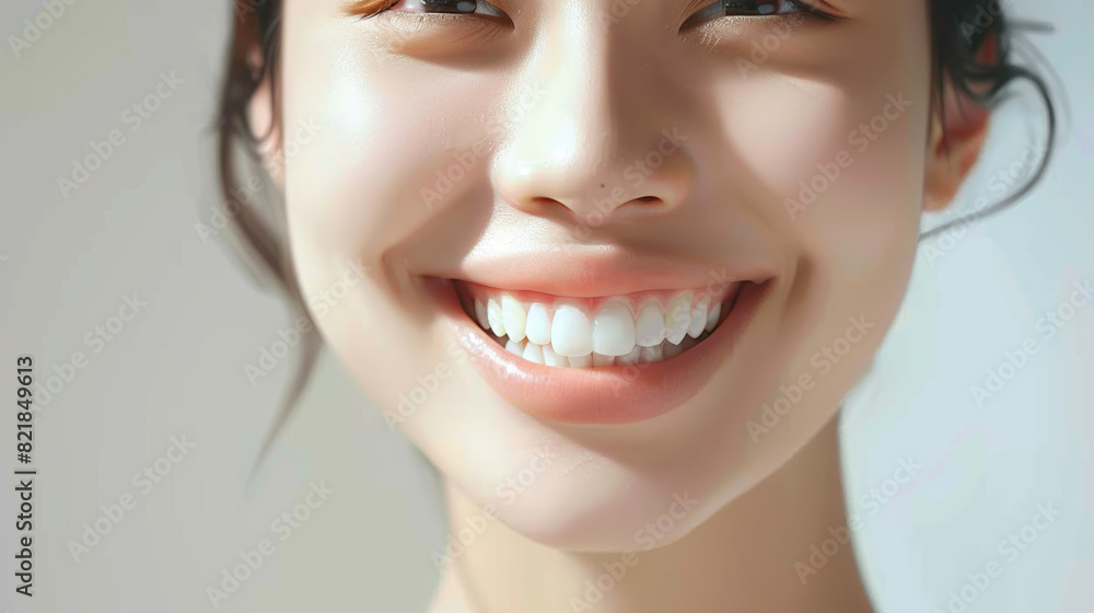 close up of a face with a smile. generative ai close up of a face with a smile. generative ai