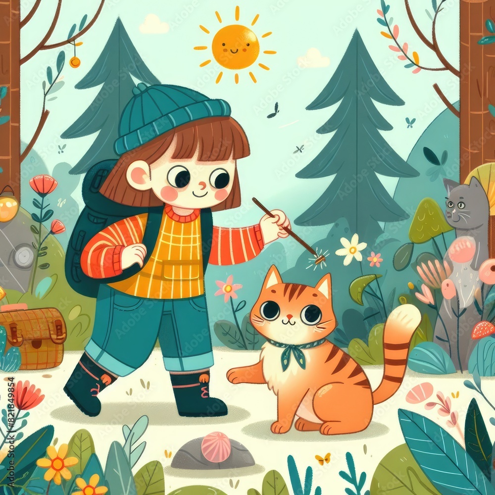 Little Child and Cat Adventure: Heartwarming Storybook for Kids