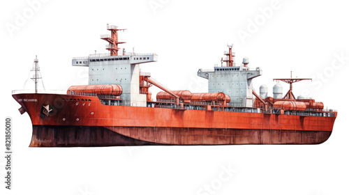  large oil transport ship isolated on transparent background PNG