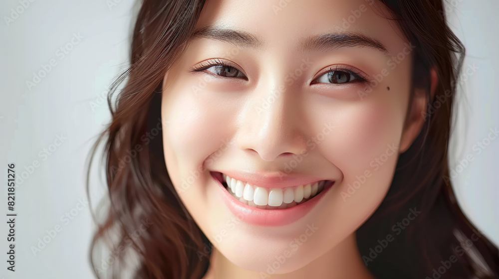 close up of a face with a smile. generative ai close up of a face with a smile. generative ai