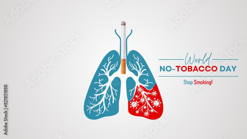 World Tobacco Day 5 June. cigarette and lungs creative concept design for poster, banner vector illustration
