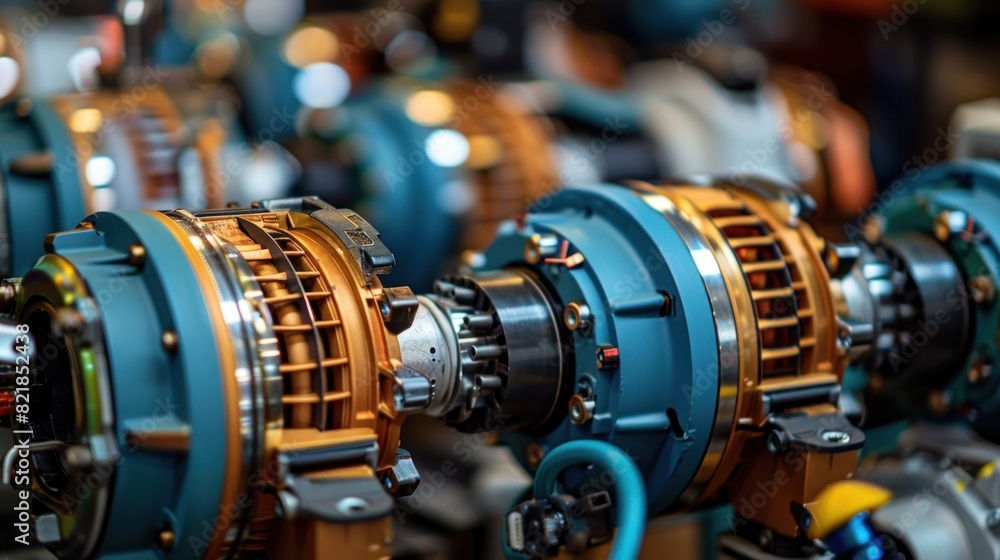 A high-tech futuristic hydraulic turbine engine with fans. Jet engine with drive A high-tech futuristic hydraulic turbine engine with fans. Jet engine with drive
