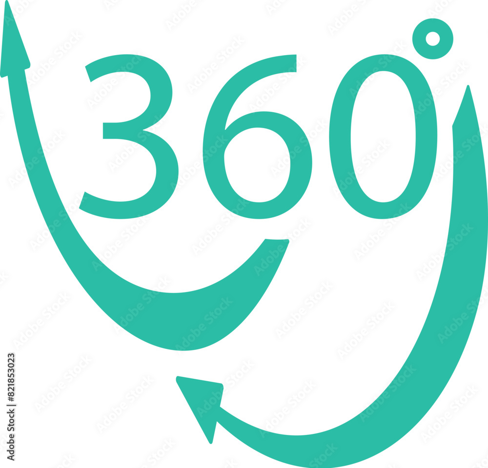 360 degree arrow concept icon with turquoise color, vector symbol, seamless flow, and endless rotation for graphic design and interactive interface 360 degree arrow concept icon with turquoise color, vector symbol, seamless flow, and endless rotation for graphic design and interactive interface