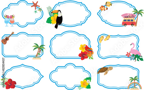 南国　バカンス　旅行　フレーム枠
