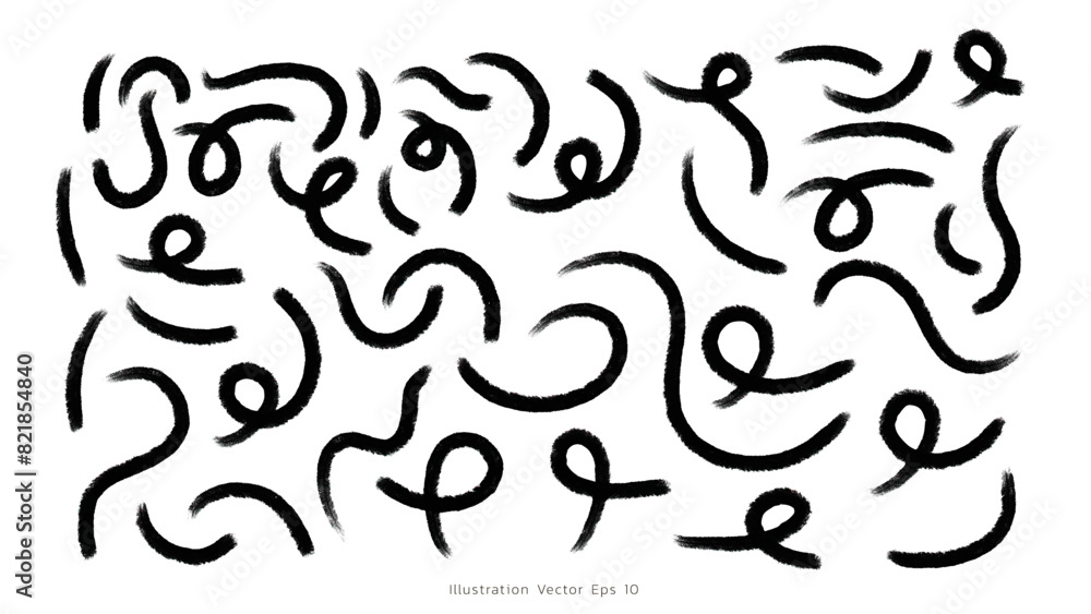 Brush line art style ,Hand drawn design elements , Flat Modern design, isolated on white background, illustration vector EPS 10 Brush line art style ,Hand drawn design elements , Flat Modern design, isolated on white background, illustration vector EPS 10