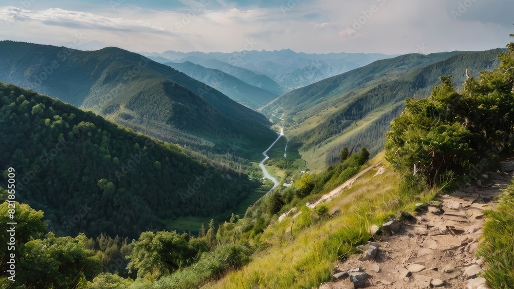 panorama of the mountains in summer panorama of the mountains in summer