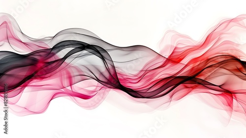 red , black and pink waves on white background.