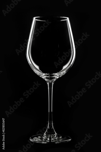 Empty Wine Glass on Black Background. Generative ai