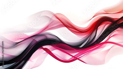 red , black and pink waves on white background.