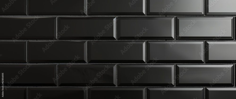 Black subway tile background. Glass mosaic tiles in the style of black. Black subway tile background. Glass mosaic tiles in the style of black.