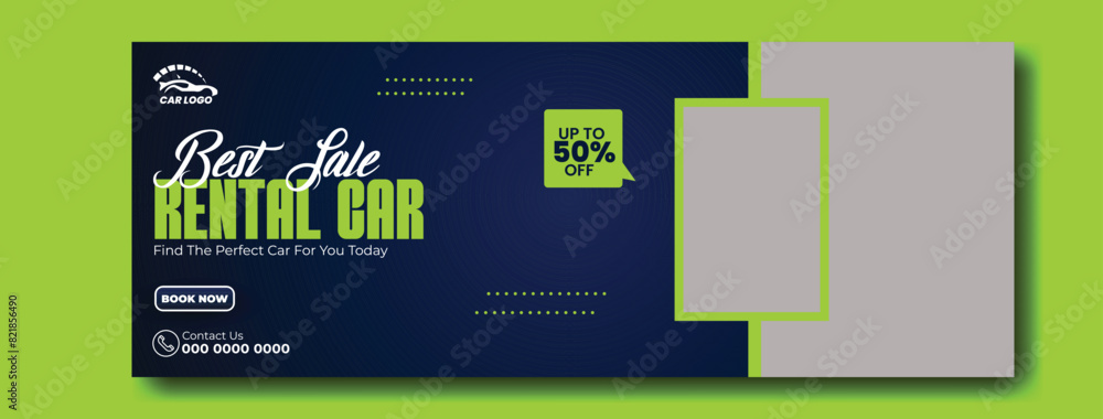 Car rental service cover template design Car rental service cover template design