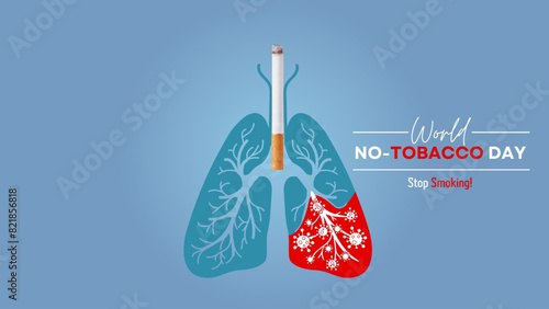 World Tobacco Day 5 June. cigarette and lungs creative concept design for poster, banner vector illustration 