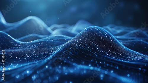 Futuristic digital waves background, blockchain fintech technology photo