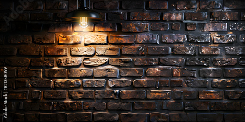  brick wall with a single lightbulb hanging in front 