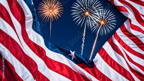 Fourth of July aesthetic wallpaper, independence day background, Fourth of july, ai generated