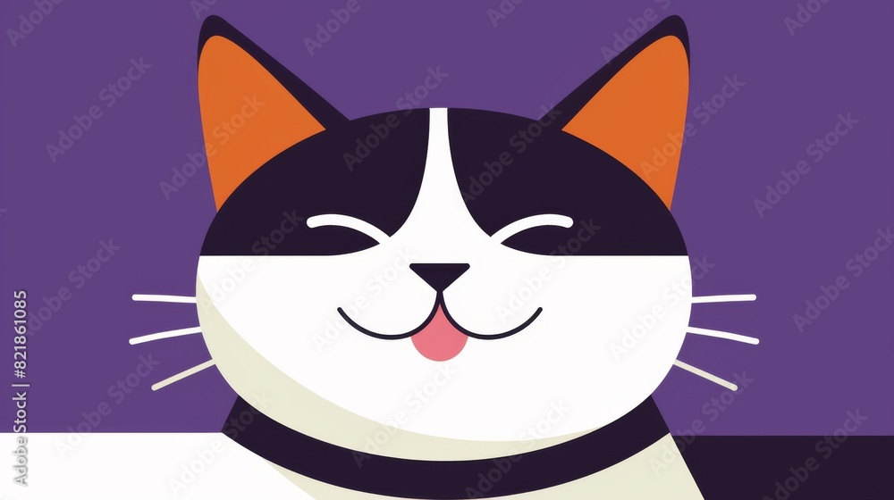 Illustration of a joyous, laughing cat with a white and orange face, featuring a charming tongue-out expression. Illustration of a joyous, laughing cat with a white and orange face, featuring a charming tongue-out expression.