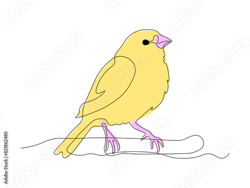 abstract canary,sparrow,bird,logo,continuous single line art hand drawing sketch