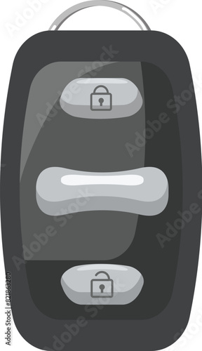 Modern car key fob graphic isolated on white background