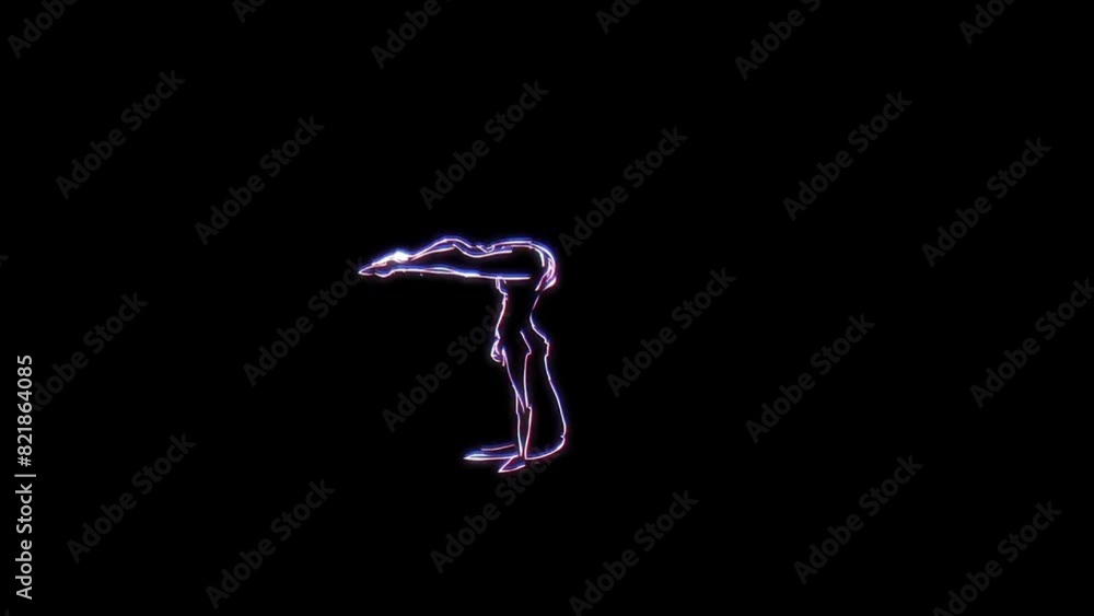 Abstract animation of a gymnast girl made of strokes Abstract animation of a gymnast girl made of strokes