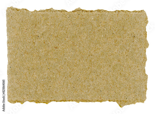 piece of cardboard isolated over white