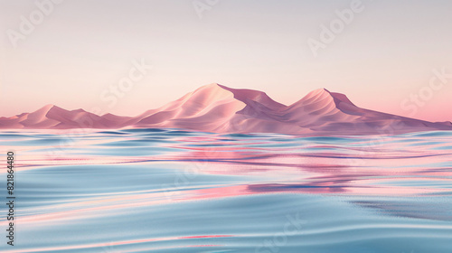Pastel Mountain Reflection in Calm Waters