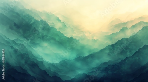 Abstract background of Misty Mountains photo
