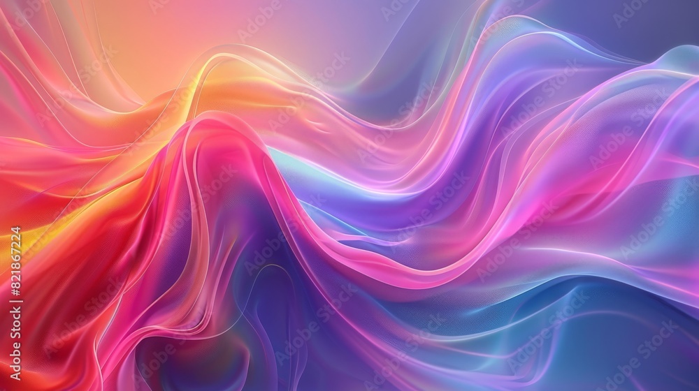 Flowing chromatic waves in vibrant abstract background Flowing chromatic waves in vibrant abstract background