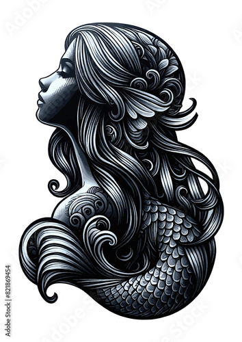 woman with hair Mermaid