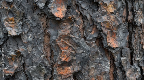 Coarse and rugged texture, resembling the roughness of tree bark.