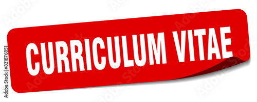 curriculum vitae sticker. curriculum vitae label