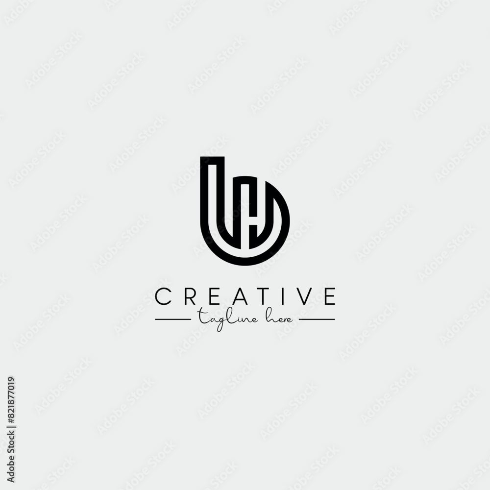 Abstract Minimal Letter BH HB Initial Based Stylish Monogram Logo Design Vector. Abstract Minimal Letter BH HB Initial Based Stylish Monogram Logo Design Vector.