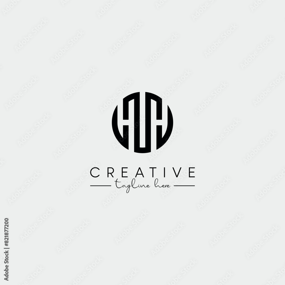Abstract Minimal Letter H HH Initial Based Stylish Monogram Logo Design Vector. Abstract Minimal Letter H HH Initial Based Stylish Monogram Logo Design Vector.