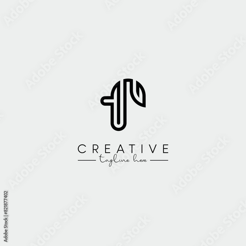 Abstract Minimal Letter TF FT Initial Based Stylish Monogram Logo Design Vector.