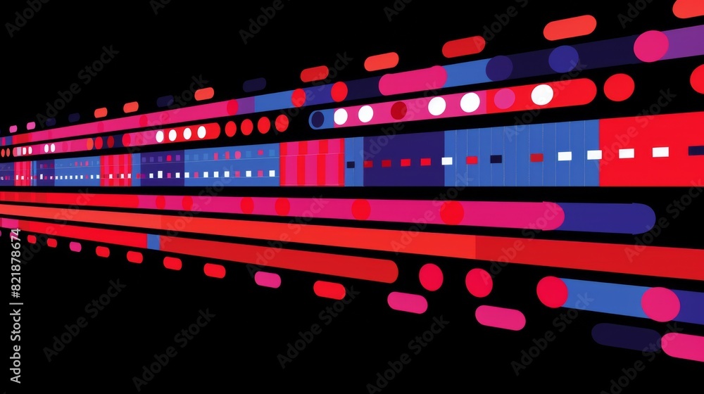 Abstract illustration of a computer screen with colorful financial charts and graphs against a dark background. Abstract illustration of a computer screen with colorful financial charts and graphs against a dark background.