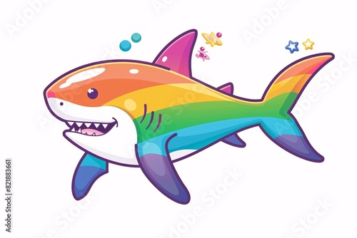 a cartoon of a rainbow shark