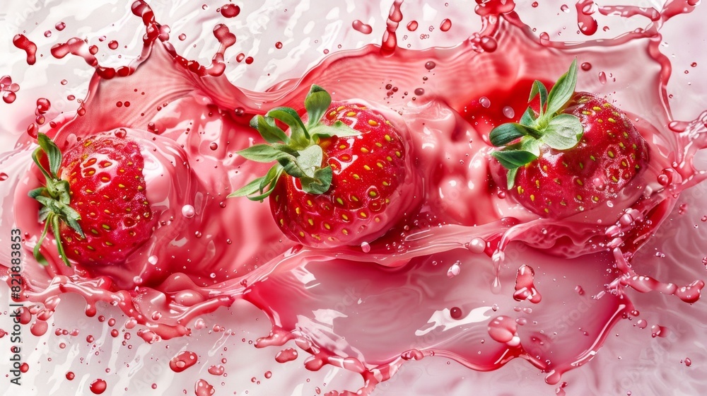 Burst of Freshness - Photorealistic Strawberry Juice Splash on Transparent Background for Design Projects Burst of Freshness - Photorealistic Strawberry Juice Splash on Transparent Background for Design Projects