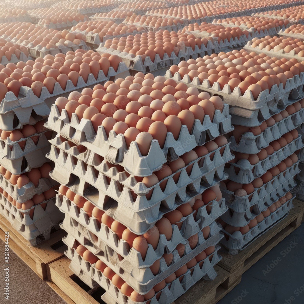 Obraz premium Chicken Egg Harvesting and Quality Control Process