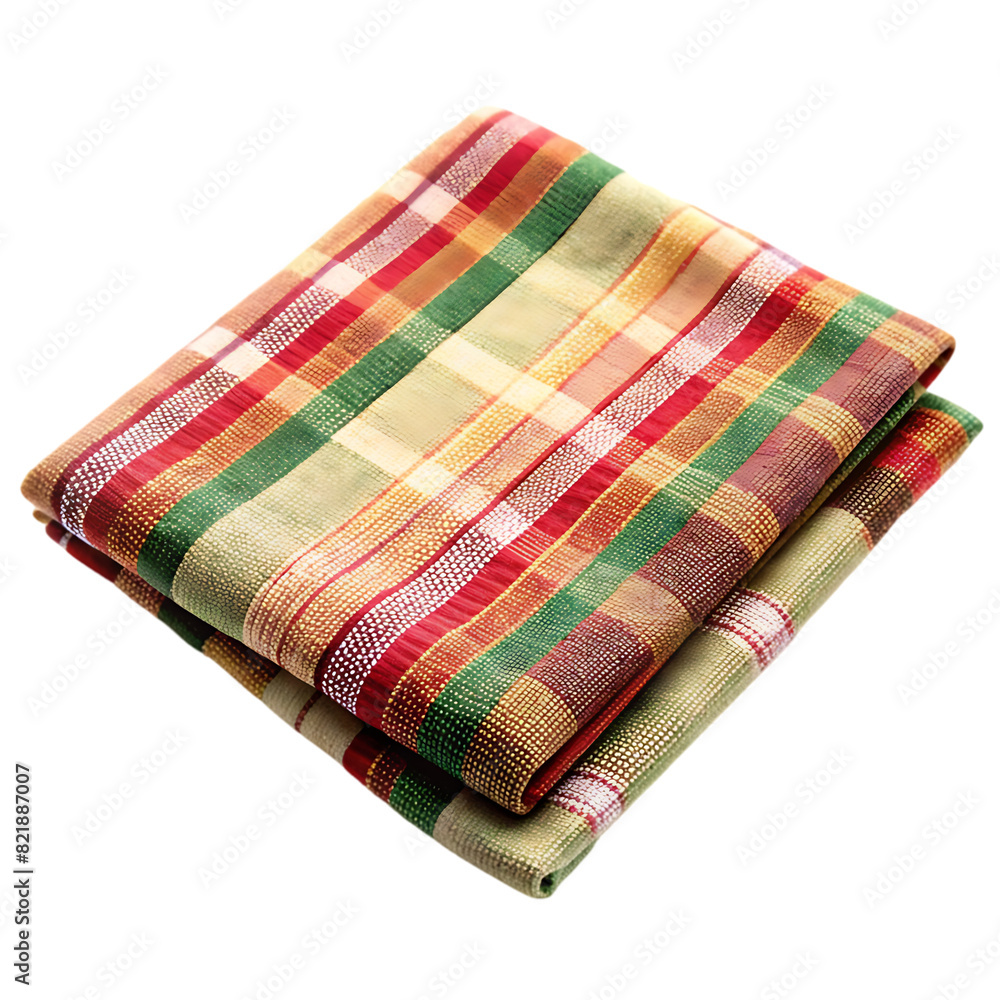 Closeup photo of napkin with pattern without background Closeup photo of napkin with pattern without background