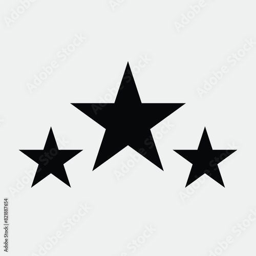 three black stars award isolated vector image