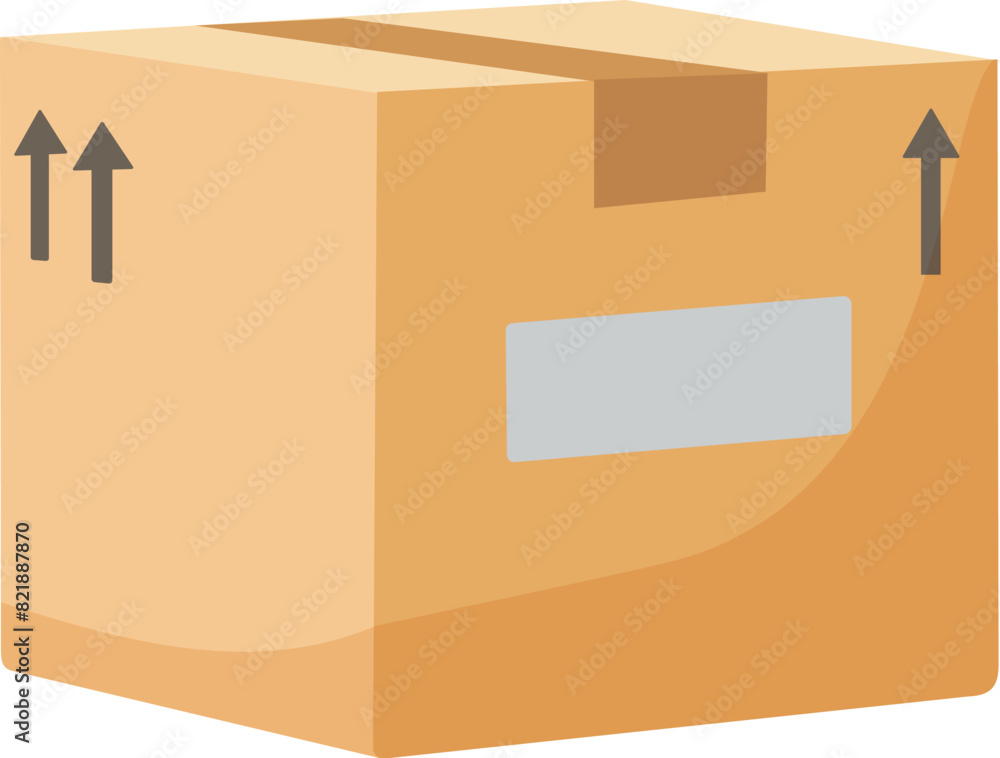 Illustration of a closed cardboard box suitable for delivery and moving purposes Illustration of a closed cardboard box suitable for delivery and moving purposes