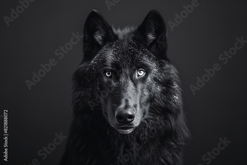 a black dog with white specks