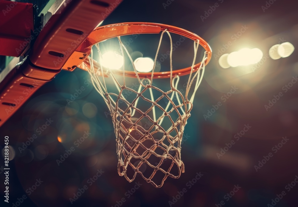 A basketball goes through the hoop and makes a swish sound as it passes cleanly through the net. A basketball goes through the hoop and makes a swish sound as it passes cleanly through the net.