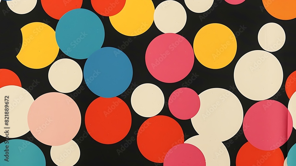 Dynamic Retro Polka Dot Pattern on Black Background for Vibrant and Playful Designs Dynamic Retro Polka Dot Pattern on Black Background for Vibrant and Playful Designs
