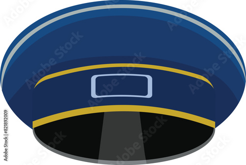 Professional pilot's cap vector illustration with airline industry themed design and aviation equipment emblem