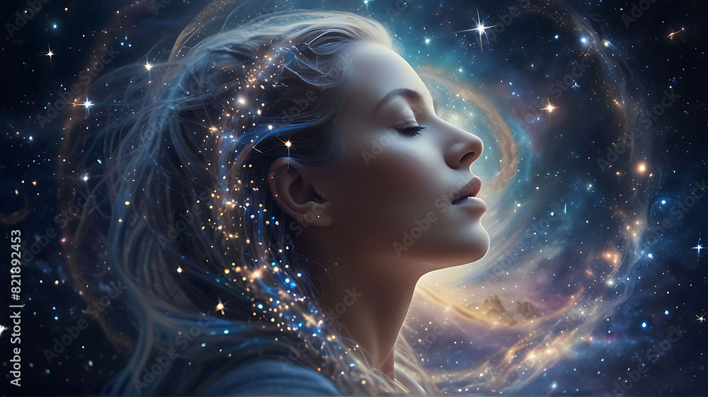 A surreal and magical scene within the mind, showcasing ethereal beauty with particles and sparkles. Bioluminescent elements add a touch of enchanting glow to the mesmerizing image A surreal and magical scene within the mind, showcasing ethereal beauty with particles and sparkles. Bioluminescent elements add a touch of enchanting glow to the mesmerizing image