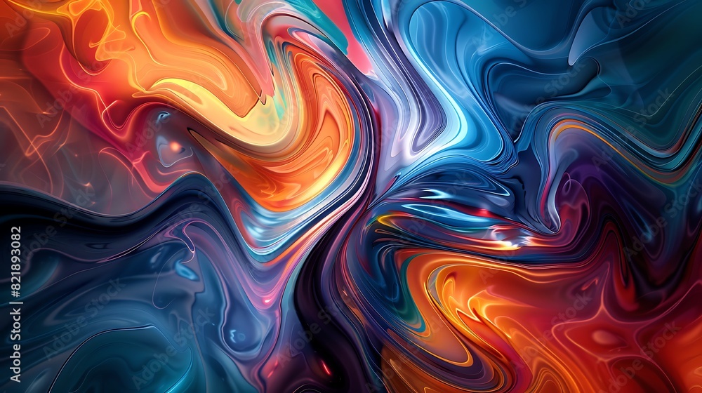 Obraz premium Energetic Swirling Abstract Background with Vibrant Colors and Fluid Shapes
