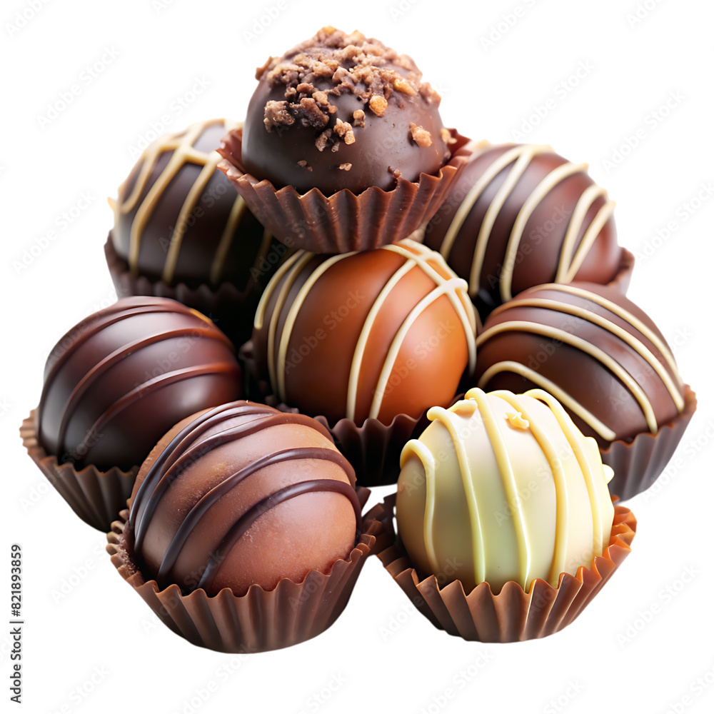 Assorted gourmet chocolates in elegant presentation Assorted gourmet chocolates in elegant presentation