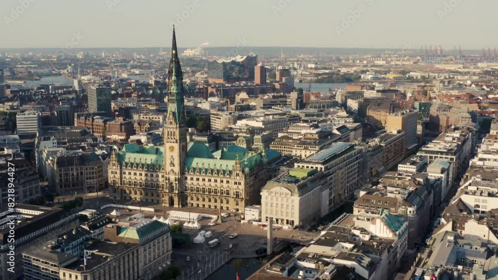 Aerial view over the city of Hamburg - aerial view Aerial view over the city of Hamburg - aerial view